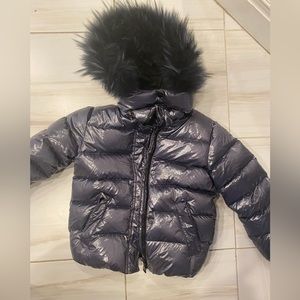 Blue/grey scotch bonnett little girls winter jacket size 8